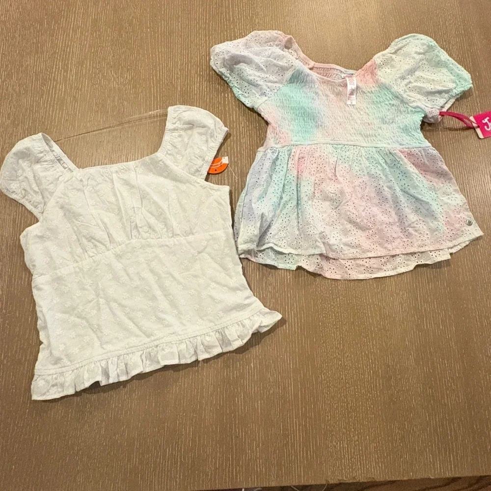 Girls Clothing Lot 3 NWT Tops Denim Shorts Size 10 12 Large Justice